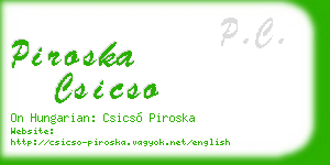 piroska csicso business card